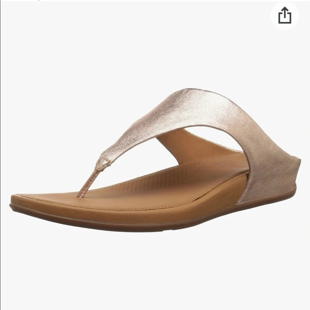 fitflop Rose Gold Banda Leather Toe-Post Sandal